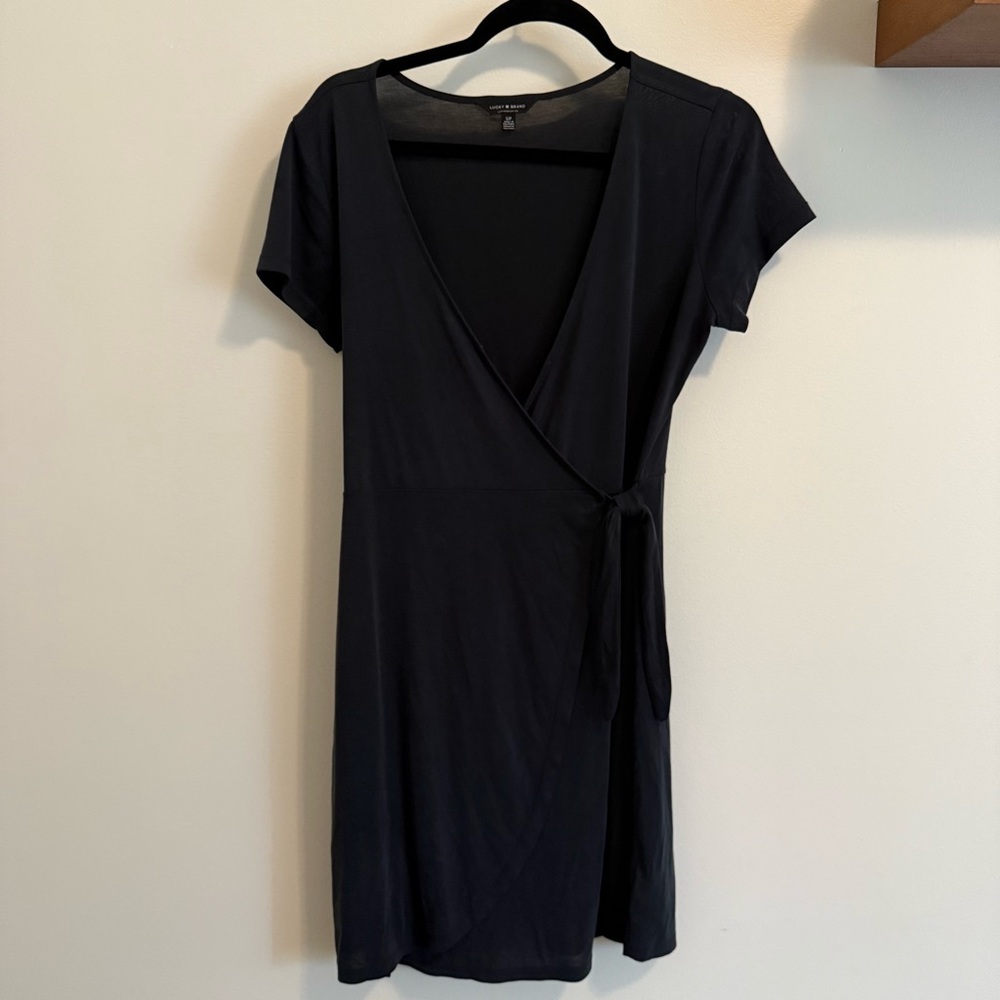 Lucky Brand Dark Grey Wrap Dress